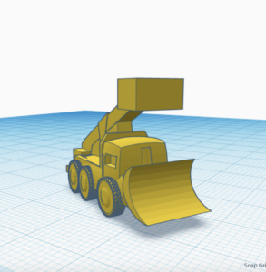 Virtual 3D design of the snow plow truck game piece