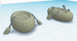 3D design of rescue boats side by side