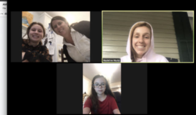 Zoom call with 4 different women in it