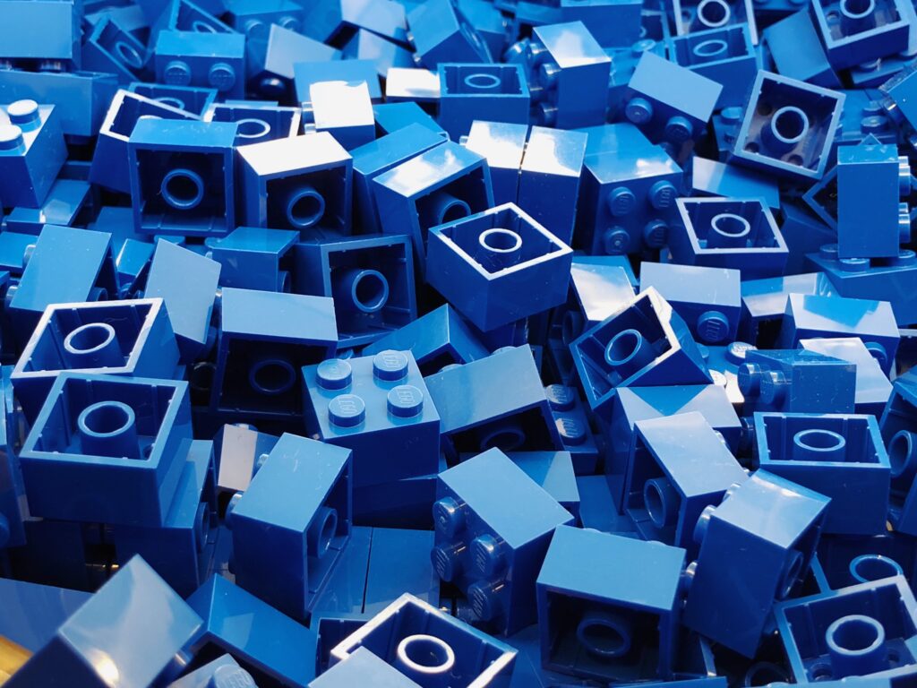 Bunch of blue legos
