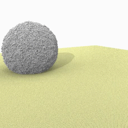 Nanoparticle rolling across a flat surface.