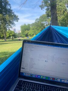 Enjoying finding new places to work remotely, even from my hammock!