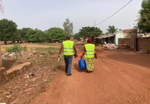 Mali Health Team at Kalababougou conducting the physical waste generation investigation