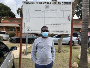 Simon at the INSIGHT study site at the Kamwala Health Center in Kamwala, Lusaka, Zambia.