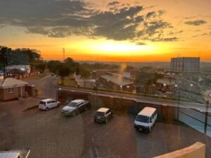 Taken from the UNC Project- Annex, the sun sets over the recently constructed Cancer Center at Kamuzu Central Hospital