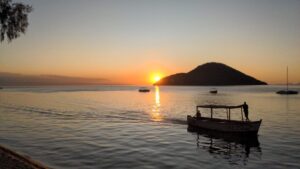 A picturesque sunset at Lake Malawi