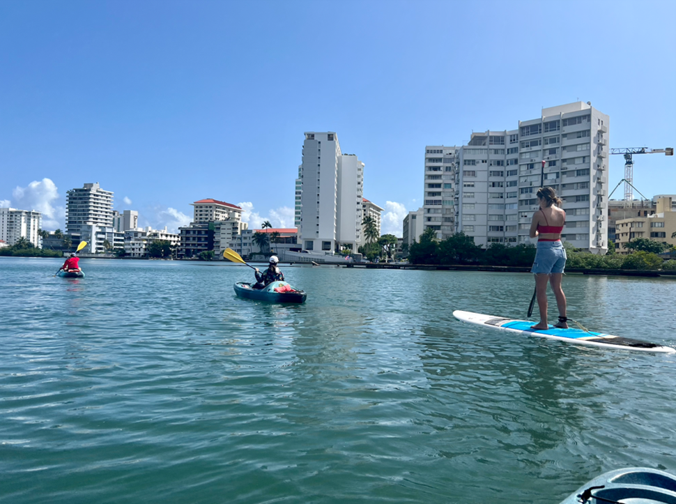 Our first team building event- paddleboarding and kayaking in San Juan!