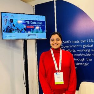 Gunjan at the USAID booth, Union Conference 2023