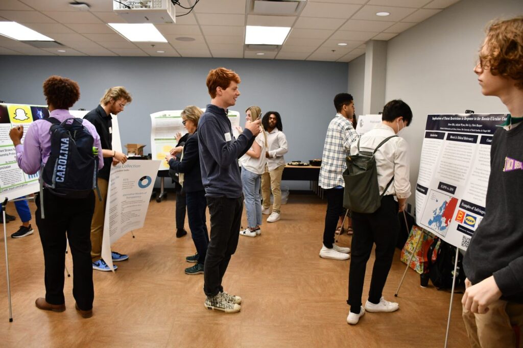 Students at a poster session